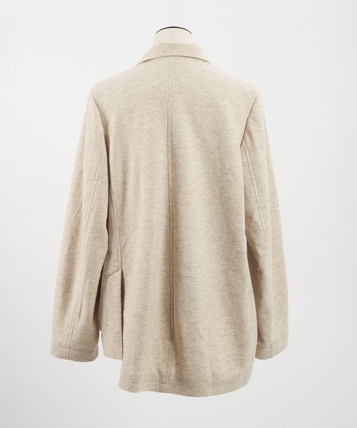 gomme（ゴム）の「ミルドフラノ　ファスナー開きジャケット（テーラードジャケット・レディース・ブラック/オートミール・MEDIUM）」の11枚目の写真