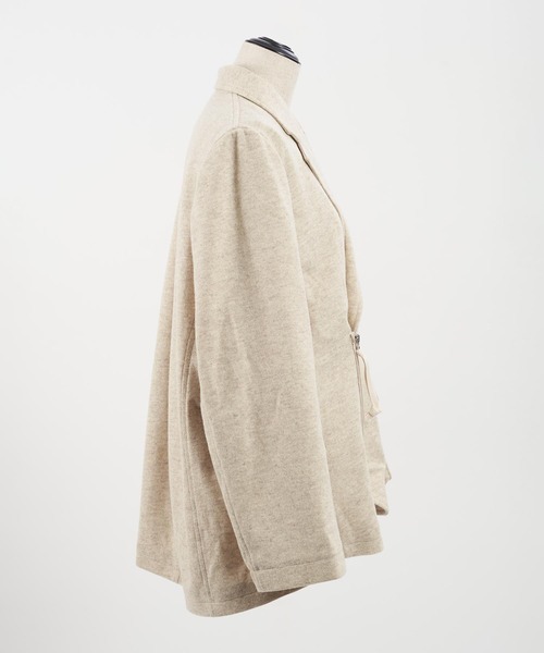 gomme（ゴム）の「ミルドフラノ　ファスナー開きジャケット（テーラードジャケット・レディース・ブラック/オートミール・MEDIUM）」の12枚目の写真