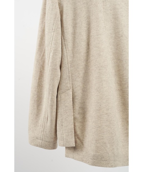 gomme（ゴム）の「ミルドフラノ　ファスナー開きジャケット（テーラードジャケット・レディース・ブラック/オートミール・MEDIUM）」の16枚目の写真