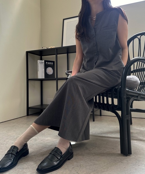 ULEULA（ウルア）の「ベストドッキングワンピース/スーツワンピ（ワンピース・レディース・チャコールグレー/ブラック・FREE）」の6枚目の写真