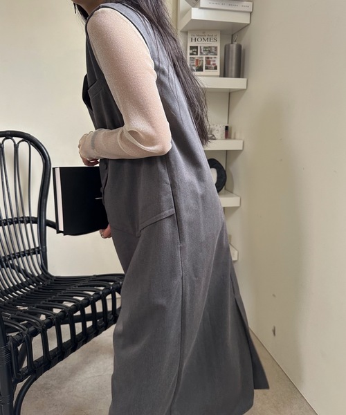 ULEULA（ウルア）の「ベストドッキングワンピース/スーツワンピ（ワンピース・レディース・チャコールグレー/ブラック・FREE）」の16枚目の写真