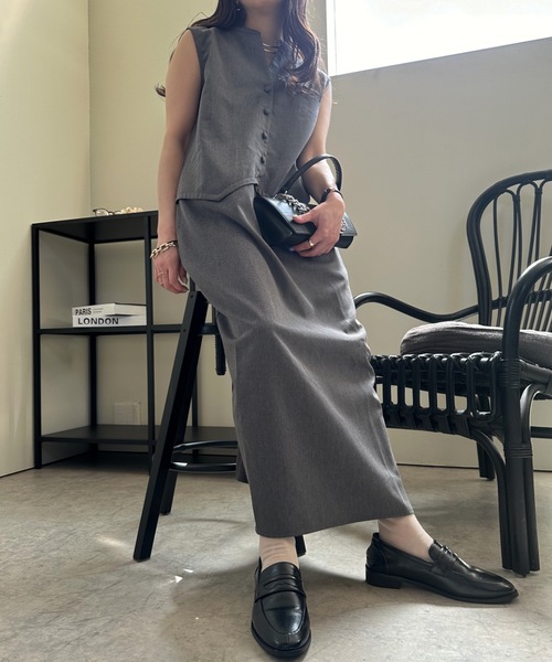 ULEULA（ウルア）の「ベストドッキングワンピース/スーツワンピ（ワンピース・レディース・チャコールグレー/ブラック・FREE）」の19枚目の写真