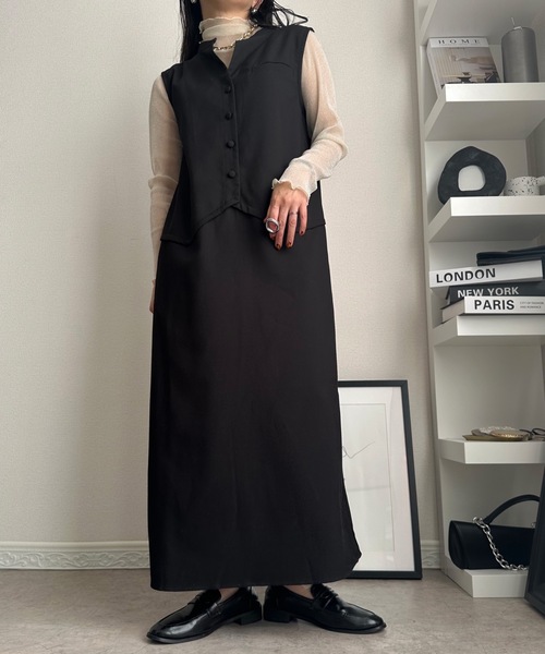 IZZAT BABA ウールベストワンピース+ワンピースセット ベストセット M IZZAT BABA(イザットババ) ワンピース