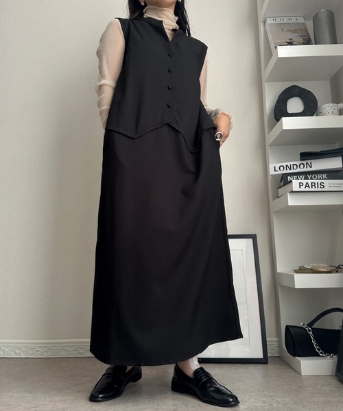 ULEULA（ウルア）の「ベストドッキングワンピース/スーツワンピ（ワンピース・レディース・チャコールグレー/ブラック・FREE）」の21枚目の写真