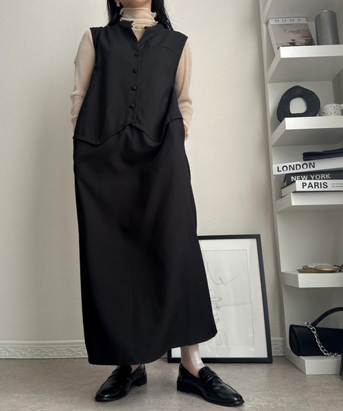 ULEULA（ウルア）の「ベストドッキングワンピース/スーツワンピ（ワンピース・レディース・チャコールグレー/ブラック・FREE）」の22枚目の写真