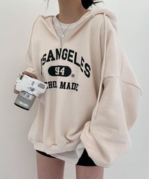 LYEON（リヨン）の「ハーフジップカレッジロゴオーバーサイズルーズパーカー（パーカー）」