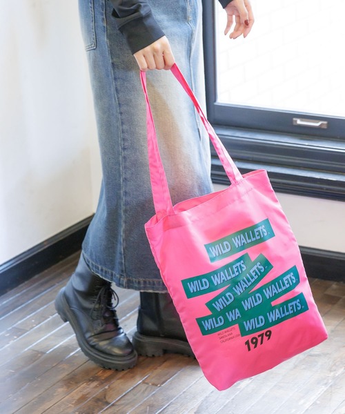 PBLIM(ページボーイリム)の「PBLIM/WWコラボエコトートバッグ(トートバッグ・レディース・グリーン/ピンク・FREE)」の4枚目の写真