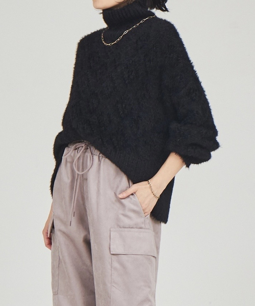 abahouse mavie(アバハウスマヴィ)の「マイクロコール カーゴパンツ(カーゴパンツ・レディース・スモークピンク/ブラック・フリー)」の5枚目の写真