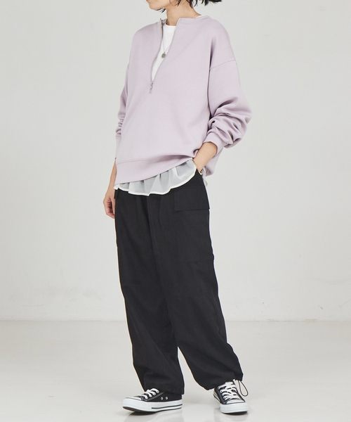 abahouse mavie(アバハウスマヴィ)の「マイクロコール カーゴパンツ(カーゴパンツ・レディース・スモークピンク/ブラック・フリー)」の7枚目の写真