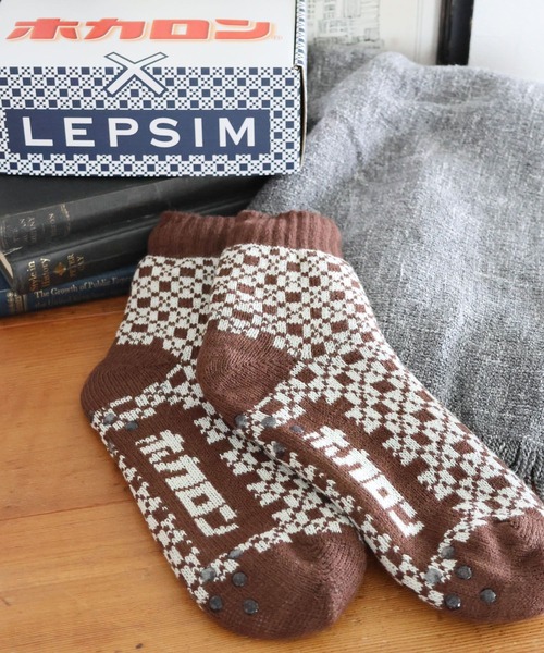 LEPSIM（レプシィム）の「【LEPSIM×ホカロン】チェック柄ソックス　981576（ソックス/靴下・レディース・キャメル/ネイビー/レッド・ONE SIZE）」の3枚目の写真