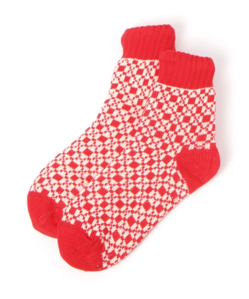 LEPSIM（レプシィム）の「【LEPSIM×ホカロン】チェック柄ソックス　981576（ソックス/靴下・レディース・キャメル/ネイビー/レッド・ONE SIZE）」の4枚目の写真