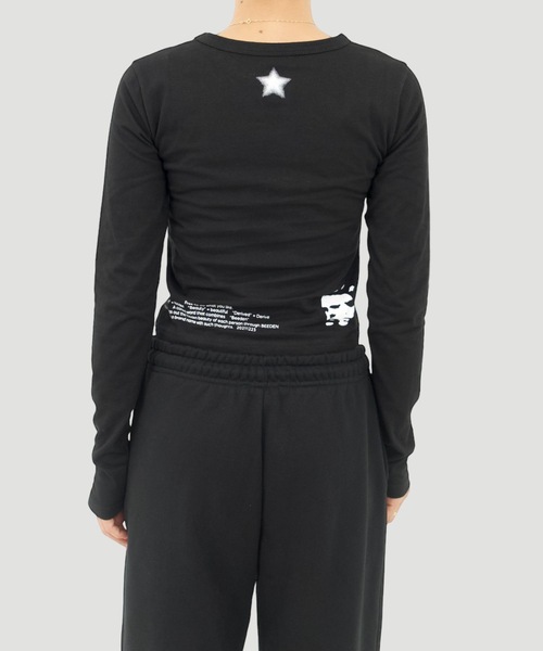 BEEDEN（ビーデン）の「BASIC BEEDEN LS TEE（Tシャツ/カットソー・レディース・ブラック/ホワイト・FREE）」の4枚目の写真