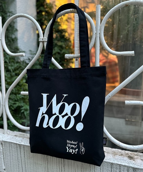 mi via loca（ミヴィアロカ）の「RECYCLED SOFT FABRIC Woohooロゴ トートバッグ（トートバッグ・レディース・レッド/アイボリー/ブラック/ライトグリーン・FREE）」の13枚目の写真