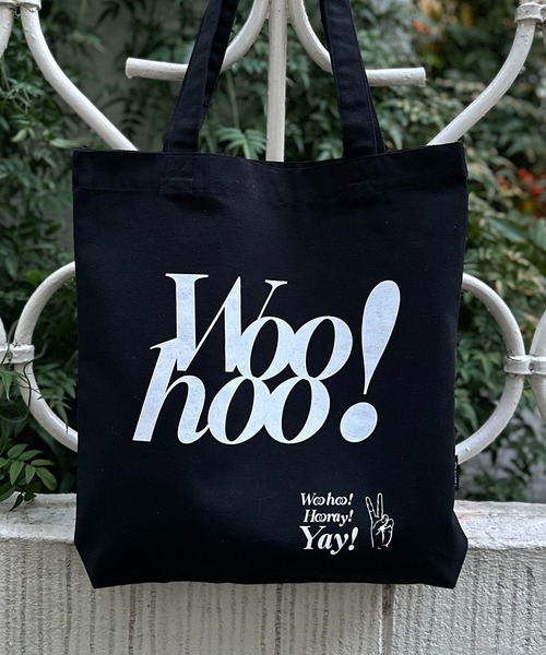 mi via loca（ミヴィアロカ）の「RECYCLED SOFT FABRIC Woohooロゴ トートバッグ（トートバッグ・レディース・レッド/アイボリー/ブラック/ライトグリーン・FREE）」の14枚目の写真