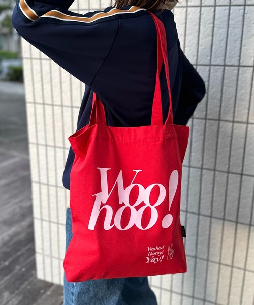 mi via loca（ミヴィアロカ）の「RECYCLED SOFT FABRIC Woohooロゴ トートバッグ（トートバッグ・レディース・レッド/アイボリー/ブラック/ライトグリーン・FREE）」の20枚目の写真