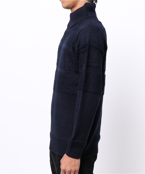 SENSE OF PLACE by URBAN RESEARCH(センスオブプレイスバイアーバンリサーチ)の「-A-ブークレタートルセーター(ニット/セーター・メンズ・ネイビー/ホワイト・M/L)」の3枚目の写真