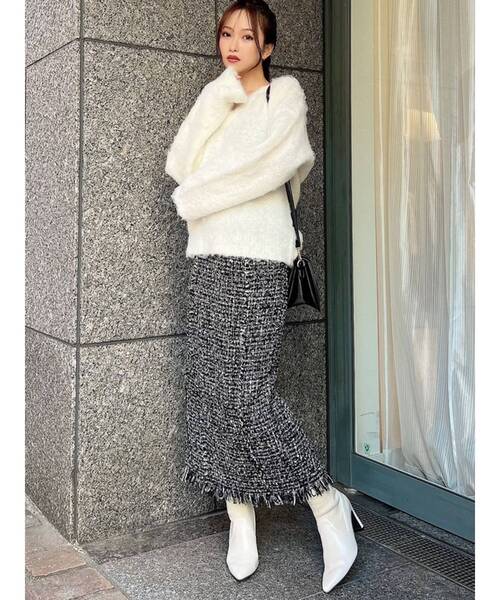 RESEXXY(リゼクシー)の「レイズドVネックルーズニットトップス(ニット/セーター・レディース・ホワイト/オレンジ/ベージュ・FREE)」の19枚目の写真