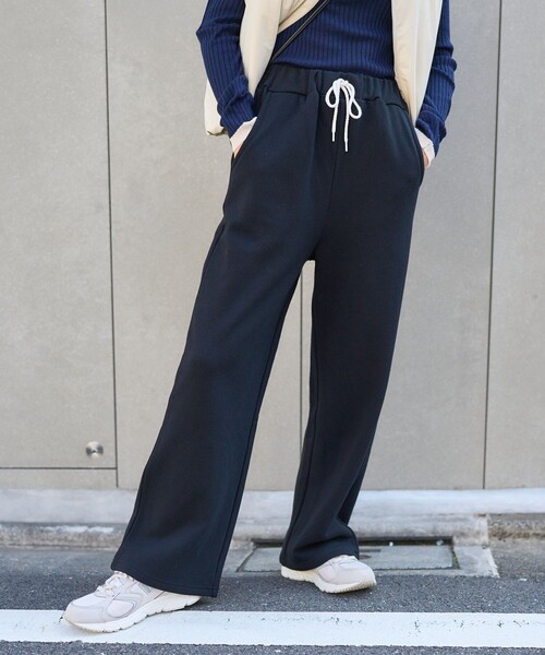 Freada ハイウエスト裏毛ワイドパンツ Freada ハイウエスト裏毛ワイドパンツ FREAK'S STORE
