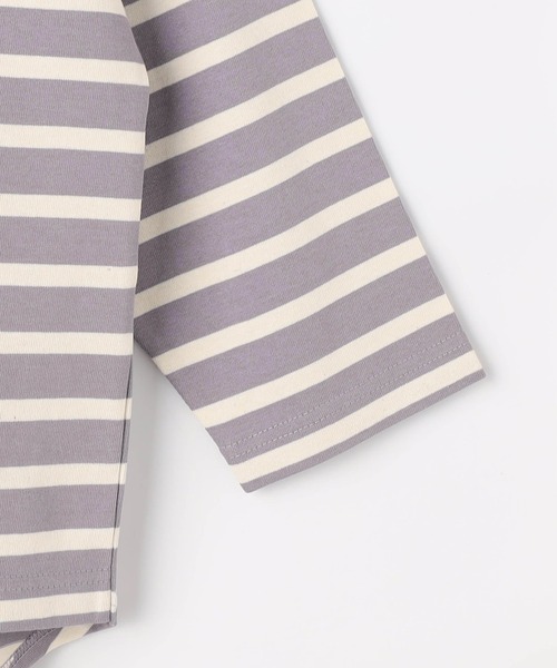 Grand PARK(グランドパーク)の「日本製 デラヴェ 天竺ボーダーカットソー(Tシャツ/カットソー・レディース・サックスブルー系/パープル系/ホワイト系・SMALL/MEDIUM)」の10枚目の写真