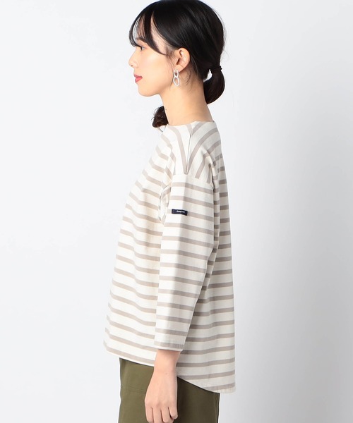 Grand PARK(グランドパーク)の「日本製 デラヴェ 天竺ボーダーカットソー(Tシャツ/カットソー・レディース・サックスブルー系/パープル系/ホワイト系・SMALL/MEDIUM)」の21枚目の写真