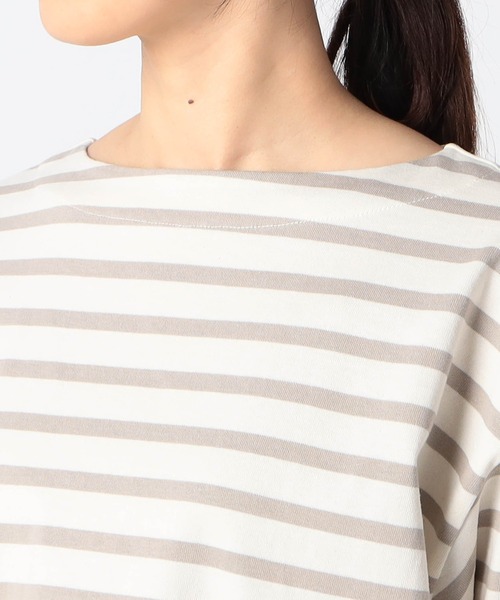 Grand PARK(グランドパーク)の「日本製 デラヴェ 天竺ボーダーカットソー(Tシャツ/カットソー・レディース・サックスブルー系/パープル系/ホワイト系・SMALL/MEDIUM)」の22枚目の写真