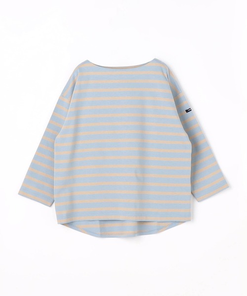 Grand PARK(グランドパーク)の「日本製 デラヴェ 天竺ボーダーカットソー(Tシャツ/カットソー・レディース・サックスブルー系/パープル系/ホワイト系・SMALL/MEDIUM)」の6枚目の写真