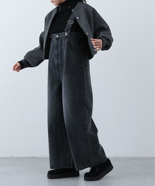 COLONY 2139（コロニートゥーワンスリーナイン）の「デニムオーバーサロペット（サロペット/オーバーオール・レディース・ブラック/ブルー・FREE）」の2枚目の写真