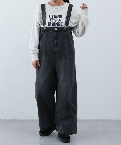 COLONY 2139（コロニートゥーワンスリーナイン）の「デニムオーバーサロペット（サロペット/オーバーオール・レディース・ブラック/ブルー・FREE）」の3枚目の写真