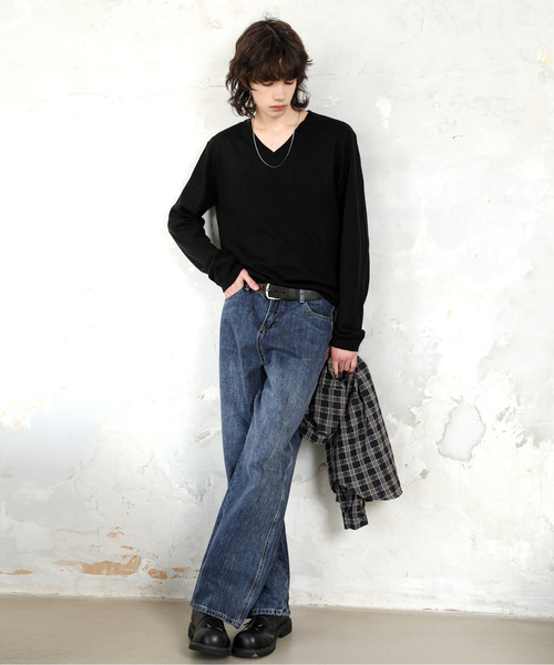 SPADE(スペード)の「【SPADE】カシミアタッチ Vネック ニット セーター(ニット/セーター・メンズ・グレー/ネイビー/ベージュ/ブラック/チャコールグレー/ホワイト/ワインレッド/グリーン・SMALL/MEDIUM/LARGE/X-LARGE)」の13枚目の写真