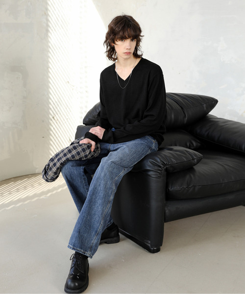 SPADE(スペード)の「【SPADE】カシミアタッチ Vネック ニット セーター(ニット/セーター・メンズ・グレー/ネイビー/ベージュ/ブラック/チャコールグレー/ホワイト/ワインレッド/グリーン・SMALL/MEDIUM/LARGE/X-LARGE)」の15枚目の写真