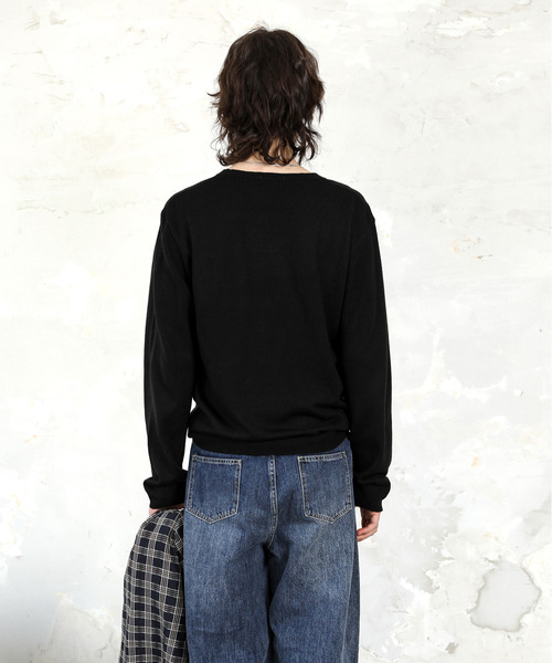 SPADE(スペード)の「【SPADE】カシミアタッチ Vネック ニット セーター(ニット/セーター・メンズ・グレー/ネイビー/ベージュ/ブラック/チャコールグレー/ホワイト/ワインレッド/グリーン・SMALL/MEDIUM/LARGE/X-LARGE)」の16枚目の写真