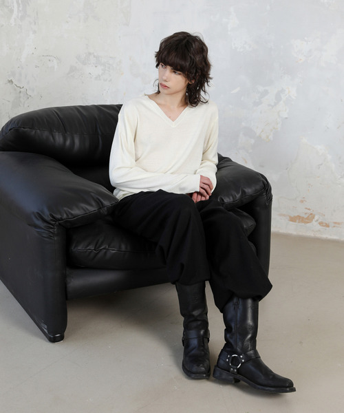 SPADE(スペード)の「【SPADE】カシミアタッチ Vネック ニット セーター(ニット/セーター・メンズ・グレー/ネイビー/ベージュ/ブラック/チャコールグレー/ホワイト/ワインレッド/グリーン・SMALL/MEDIUM/LARGE/X-LARGE)」の20枚目の写真