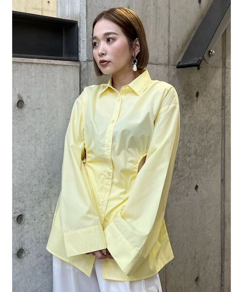 MURUA(ムルーア)の「【WEB限定】サイドホールギャザーシャツ(シャツ/ブラウス・レディース・グレー/ホワイト/ピンク/ブラック/イエロー・FREE)」の16枚目の写真
