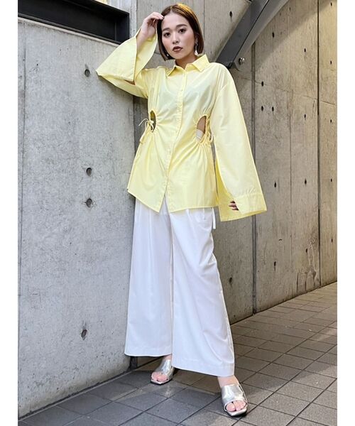 MURUA(ムルーア)の「【WEB限定】サイドホールギャザーシャツ(シャツ/ブラウス・レディース・グレー/ホワイト/ピンク/ブラック/イエロー・FREE)」の20枚目の写真