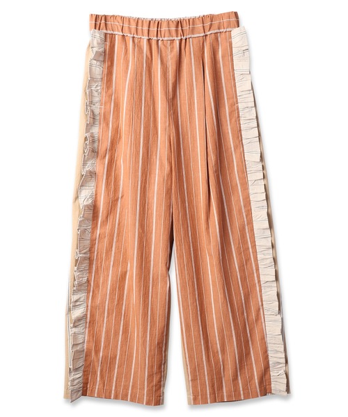 mudoca（ムドカ）の「【その線は正しくない そう見えた】ギャザーフリルパンツ（その他パンツ・レディース・ブラウン/ベージュ・FREE）」の2枚目の写真