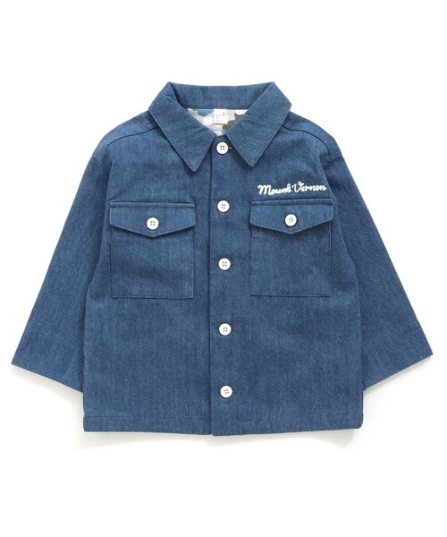 apres les cours(アプレレクール)の「シェフジャケット(デニムジャケット・キッズ・ブルー/オフホワイト・130/80/90/100/110/120)」の7枚目の写真