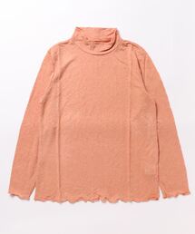 フラワーストレッチレースワッシャータートルカットソー