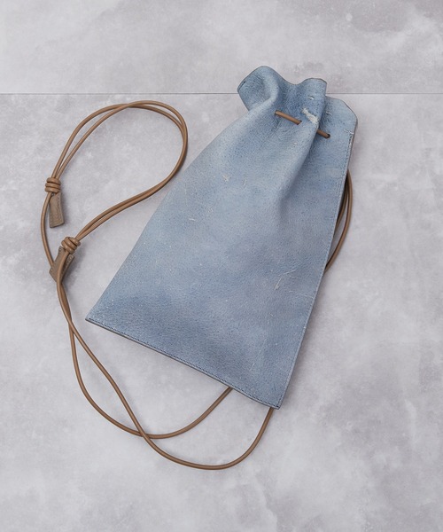 ITTI(イッチ)の「ITTI イッチ / HERRIE KINCHAKU POUCH - PM / TDEER / ヘリー巾着ポーチ レザーショルダーバッグ / ITTI-BAG-090-TD(ショルダーバッグ・メンズ・ブラック/インディゴブルー・FREE)」の16枚目の写真