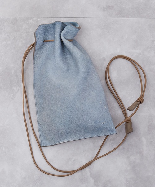 ITTI(イッチ)の「ITTI イッチ / HERRIE KINCHAKU POUCH - PM / TDEER / ヘリー巾着ポーチ レザーショルダーバッグ / ITTI-BAG-090-TD(ショルダーバッグ・メンズ・ブラック/インディゴブルー・FREE)」の18枚目の写真