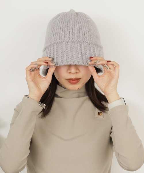 VARZAR（バザール）の「VARZAR/バザール Monogram Label Wool Knit Bucket Hat ニットバケットハット（ハット・レディース・モカ/ブラック/グレー/ベージュ・FREE）」の13枚目の写真