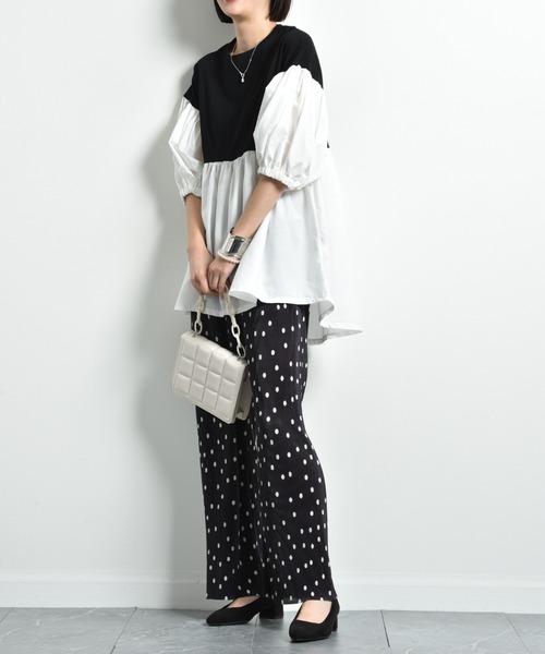 INTERPLANET（インタープラネット）の「モノトーン柄プリントプリーツパンツ（その他パンツ・レディース・ブラック・FREE）」の10枚目の写真