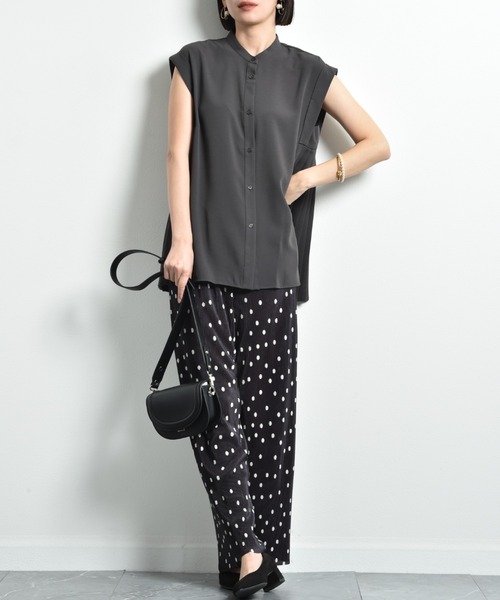 INTERPLANET（インタープラネット）の「モノトーン柄プリントプリーツパンツ（その他パンツ・レディース・ブラック・FREE）」の5枚目の写真