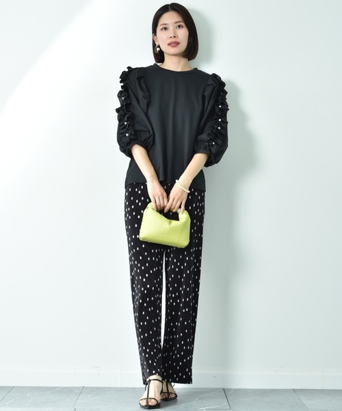 INTERPLANET（インタープラネット）の「モノトーン柄プリントプリーツパンツ（その他パンツ・レディース・ブラック・FREE）」の21枚目の写真