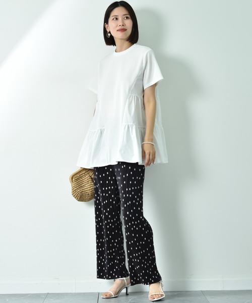 INTERPLANET（インタープラネット）の「モノトーン柄プリントプリーツパンツ（その他パンツ・レディース・ブラック・FREE）」の15枚目の写真