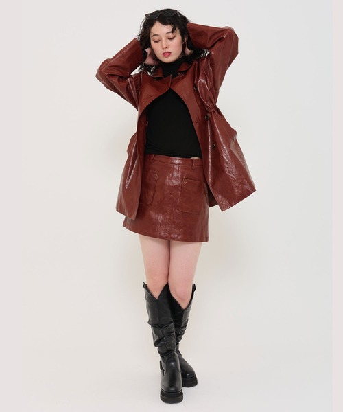 tina:jojun フェイクレザーミニスカート セール】フェイクレザー ミニスカート TINA：JOJUN（スカート