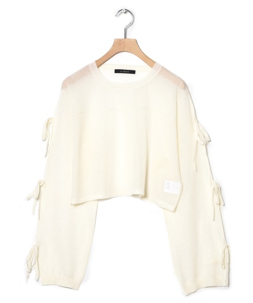 w closet（ダブルクローゼット）の「シアー袖リボンプルオーバー