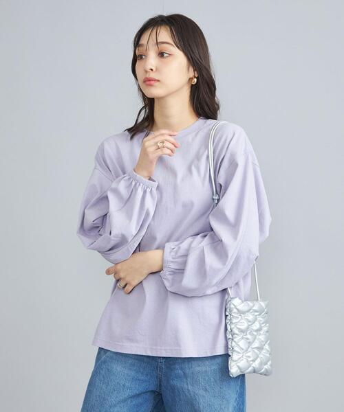 coen(コーエン)の「USAコットンボリュームスリーブカットソー(Tシャツ/カットソー・レディース・ブラック/ライラック/その他2/ホワイト・FREE)」の6枚目の写真