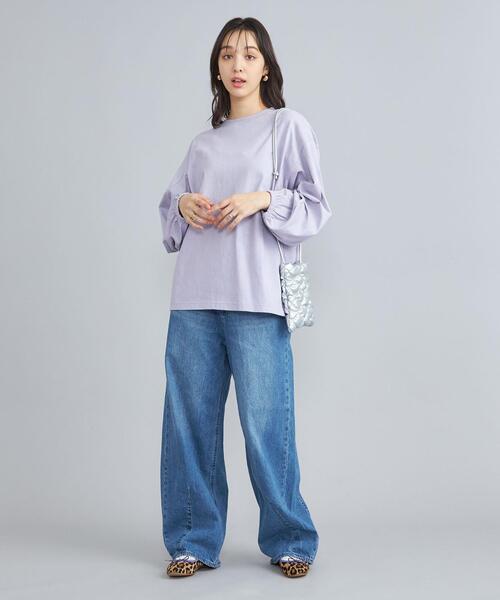 coen(コーエン)の「USAコットンボリュームスリーブカットソー(Tシャツ/カットソー・レディース・ブラック/ライラック/その他2/ホワイト・FREE)」の11枚目の写真