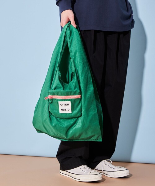 CITEN(シテン)の「<CITEN>ZIPイン ショッピングバッグ(トートバッグ・レディース・イエロー/ケリーグリーン/ロイヤルブルー/ブラック・FREE)」の3枚目の写真