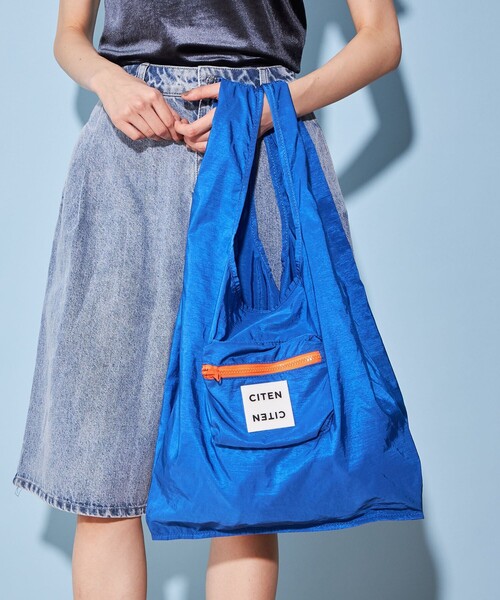 CITEN(シテン)の「<CITEN>ZIPイン ショッピングバッグ(トートバッグ・レディース・イエロー/ケリーグリーン/ロイヤルブルー/ブラック・FREE)」の4枚目の写真